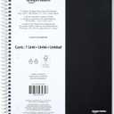Amazon Basics College Ruled Spiral Notebook, 3 Subject, 150 Sheets, 8.5 x 11 inches, Black