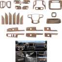 JeCar Wood Grain Interior Trim Accessories Kit for 20192021 Chevy Silverado  ABS Dashboard, Door Panel, Window Switch, Center Console & Overhead Light Cover Set