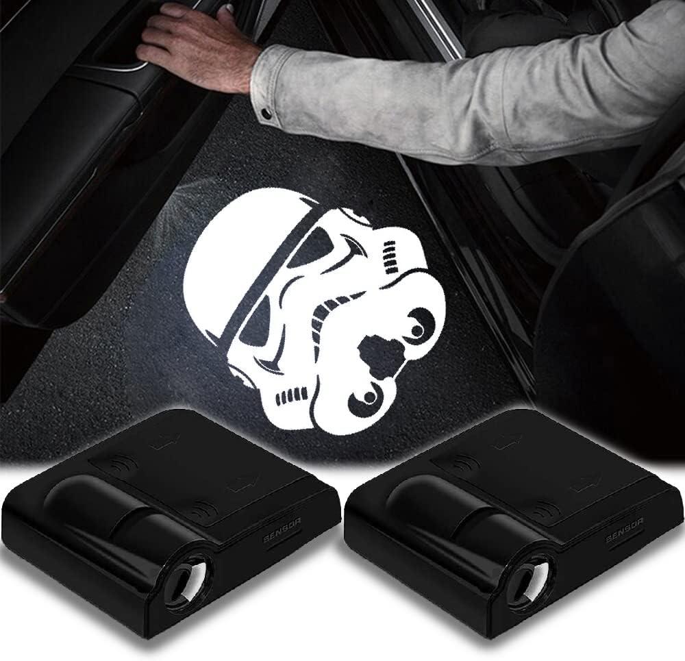 2pcs 3D Magnetic Car Door Step LED Welcome Logo Shadow Ghost Light Projector Lamp fits All Car Models (Helmet2) by DmStore