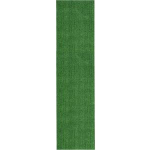 Ottomanson Artificial Grass Outdoor Runner Rug 2'7" x 10' Waterproof Astro Turf with Drainage Holes Patio & Lawn Decoration, Easy-Clean Dog Grass Mat