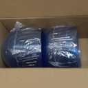 Rubtlamp 50 Pack Clear Blue Disposable Bowls, Clear Plastic Bowls with Gold Rim, 12-16oz Premium Heavy Duty Plastic Dinner Bowls for Party, Wedding and Holiday