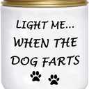 BFJLIFE Funny Gifts for Women Unique Dog Mom Dog Lovers Christmas Birthday Gifts for Her Sister Best Friend Girlfriend Wife Stocking Stuffers Light Me When Farts Lavender Scented Soy Candles