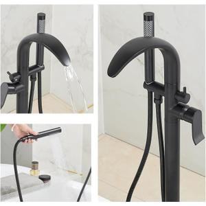 Free Standing Stand Alone Tub Filler, Freestanding Black Bathtub Filler