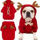 New Christmas Dog Hoodie Elk Pocket Sweater  Pet Cat Red Clothes (Elk Pocket Sweater,2XL)