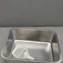 BNOSDM Stainless Steel Cat Litter Box, Metal Litter Pan with Handles (17.7'' x 14'' x 6'') Rustproof High Sides Toilet with Litter Sifting Scoop for Cats & Rabbits (17.7'' x 13.8'' x 5.9'')
