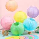 Retisee 12 Pcs 10 Inch Pastel Hanging Paper Lanterns Party Decorations Pastel Classroom Decor for Easter Birthday Back to School Party Decoration for Classrooms Wedding Birthday Ceilings Decor