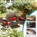 3 Pack of Outdoor Seat Cushion Replacement Set Suitable for 4 Pieces of Wicker Rattan Furniture Terrace Guest Set Sofa Chair (36x18x2, 18x18x2), Only Cover Red