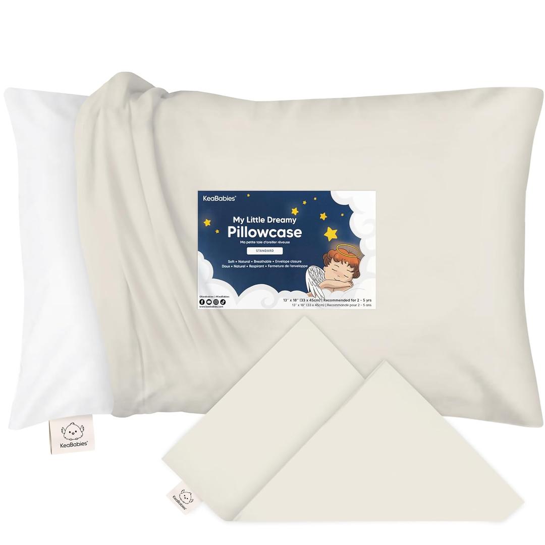KeaBabies Toddler Pillowcase 13"x18" - Organic Cotton Toddler Pillowcase for Kids, Boys, Girls, Soft & Durable Cotton Cover for Miniature Sleepy Pillows, Cute Colors, Pillow Sold Separately (Clay) (1pk, Standard 13x18)