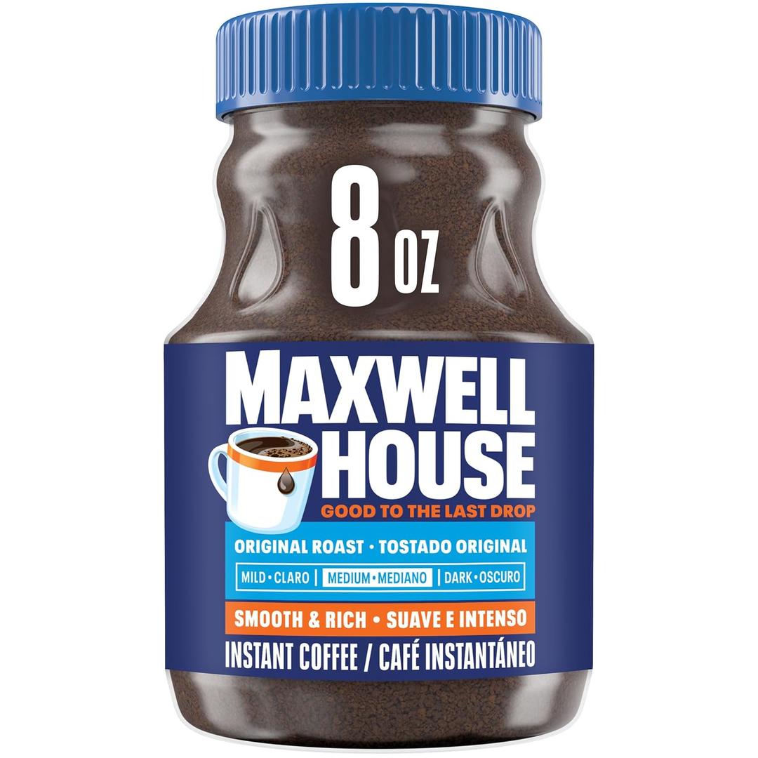 Maxwell House Original Roast Instant Coffee, 8 oz Jar (8 Ounce (Pack of 1), BBD 10/29/2026