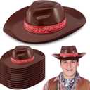 Xtinmee 12 Pieces Cowboy Hats Bulk Adult Cowboy Hats Party Pack Western Cowboy Hat Costume Accessories Western Rodeo Party Supplies