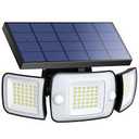 Intelamp Solar Outdoor Lights,6000mAh Motion Sensor with Dual Sensors,Waterproof Solar Flood Lights 270°Wide Angle for Outside with 3 Modes