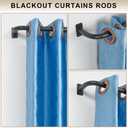 Matte Black Curtain Rods for Window 28-53", Wrap Around Splicing Single Window Rod, Heavy Duty 1 Inch Diameter Room Darkening Drapery Rod Telescoping