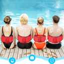 Lewtemi 1 Pcs Inflatable Swim Belt Pool Flotation Portable Waist Aid for Adults Adjustable Swimming Training Aid Waist Belt with Buckle and Rope for Beginner (Solid Color, Red and Blue)