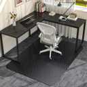 Office Chair Mat for Low Pile Carpet with Lip, 36" x 48" Clear Plastic Heavy Duty Floor Protector, Smooth Glide Desk Chair Mat for Rolling Chairs, Computer Chair Mat for Home OfficeGaming-Black