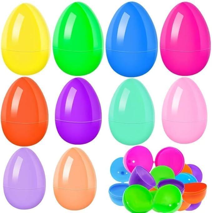 Fillable Easter Eggs 50 Pack with Colorful Bright Plastic Easter Eggs, Perfect for Easter Egg Hunt, Surprise Egg, Easter Hunt,2.25" Fillable Eggs