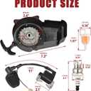 Black Aluminum Pull Starter Recoil Starter for 2 Stroke Engine 47cc 49cc Pocket Bike Mini ATV Dirt Bike