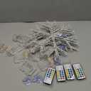 Tuanse 8 Pcs Christmas Silhouette Window Lights Christmas Snowflake Lights with Remote Control LED Lighted Snowflake Decorations Xmas for Window Wall (Warm White)