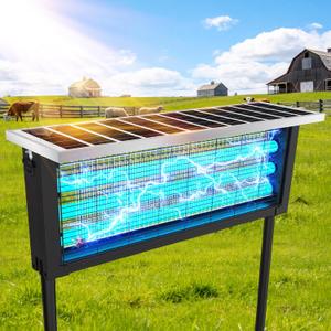 Large Solar Bug Zapper with High Powered for 4000 sq.ft, Powerful Outdoor Mosquito Zapper, Rechargeable Electric Fly Zapper for Patio Garden Backyard RV Camping Swimming Pool Pest Control