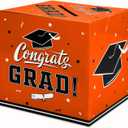 Gatherfun Graduation Decorations - Graduation Card Box, Party Favors, Orange