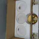 Globe Bathroom Light Fixtures 3-Light Brass Gold Vanity Light with Plastic Milk White Globe Shades 18.11 inch Wall Sconce Lighting Over Mirror, Vanity Lights for Bathroom Bedroom Hallway