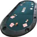 Foldable Poker Table Top - Water-Resistant Folding Mat with Cupholders and Padded Edges - Seats up to 10 People by Trademark Poker (Green)