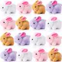 Sratte 16 Pcs Easter Bunny Stuffed Animal Bulk 4.7 Inch Small Plush Rabbit Keychains Detachable Bunny Party Favors Plushies Gifts Easter Basket Stuffers Egg Hunt Prizes(White, Pink, Lilac, Caramel)