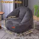 Bean Bag Chair, Cozy Fluffy Beanbag Chairs with Filler for Teens and Kids, Floor Lazy Sofa for Living Room Gaming & Reading (S-Darkgrey), Small