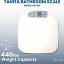 Tanita HD-351 Japan Technology Digital Bathroom Weight Scale- 440 lbs Capacity - Accurate & Precise with 5 Multi-User Convenience, Previous & Current Weight Memory - 2" Easy to Read Large Display