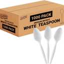 Settings White Plastic Teaspoons, 1000 Count - Heavy-Duty Disposable Teaspoons, BPA-Free Bulk Plastic Cutlery for Parties, Weddings, Catering & Everyday Use