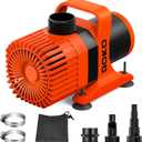 DOKO Submersible Water Pump, 2600GPH Pond Pump with 20FT Power Cord and 21 FT Lift Heigh, 200W Ultra Quiet Fountain Water Pump for Pond, Aquarium, Waterfall, Fish Tank, Hydroponic, Orange Black