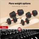 Adjustable Dumbbell, 30lbs Dumbbells Set, 4-in-1 Free Weights for Women/Men Workout Equipment Used as Barbell/Kettlebells/Push up Stand for Home Gym