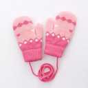 Winter Knit Mittens for Toddler Kids 3-5 T Soft Warm Thick Fleece Lined Knit Gloves Mittens