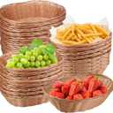 Oval Wicker Baskets - Bulk, 27 Pack, Bread & Gift Baskets, Durable, Home & Restaurant Use