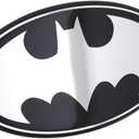 Fan Emblems Batman Domed Chrome Car Decal - 1989 Logo (Black and Chrome)