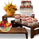 MRPAPA 3 Tier Cupcake Stand & Wood Display Risers,for Food Desserts Stand Perfume Organizer Funko POP Collections, Display Stand for Organizer and Decoration