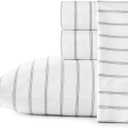 Bed Sheets with Pillow Covers Size Queen Black White Stripes Soft Material