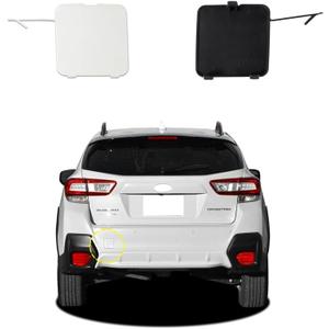 Car Rear Bumper Tow Hook Cover Compatible with Subaru Crosstrek 2018 2019 2020 2021 2022 2023 Trailer Cover Cap 57731FL570NN Small Lid Towing Eye Cap White Left Diver Side