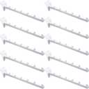 Tatuo 10 Pack 15.75 Inch 6 Ball Waterfall Slatwall Hooks Accessories Hanging Board Metal Heavy Duty Slatwall Slat Wall Hooks Pegs Panel for Clothing Retail Garage Shop Display(White)