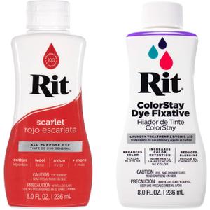 RIT Dye Wide Selection of Colors with Color Fixative (Scarlet Red)