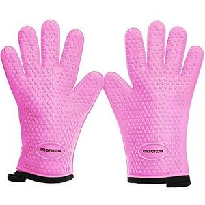 KITCHEN PERFECTION S Silicone Smoker Oven Gloves -Extreme Heat Resistant BBQ Gloves -Handle Hot Food Right on Your Grill Fryer Pit|Waterproof Oven Mitts |Superior Value Set+3 Bonuses, Small