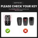 OLLEN NO-Screws Premium Leather Key Fob Cover, Fit for Toyota Tundra 2022 2023 2024 2025~, Fit for Corolla Cross Venza Sequoia, Car Key CaseWhite