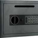 Electronic Safe Deposit Box - Drop Safe with Digital Keypad and 2 Manual Override Keys for Business Cash Drops or Home Safety by Paragon Safes (Dark Gray)