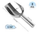 1 Pc Ice Scoop for Freezer, 6 Oz Metal Ice Scooper, Stainless Steel Small Scoops with Round Bottom for Ice Machine Kitchen Flour Bar Party Wedding Pet Dog Food