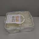 Shopwithgreen Fruit Storage Containers for Fridge with Lid and Handle, Portable Fresh Produce Saver, Food Box Container with 4 Removable Colanders for Berry, Vegetable, Refrigerator Organizer Bins