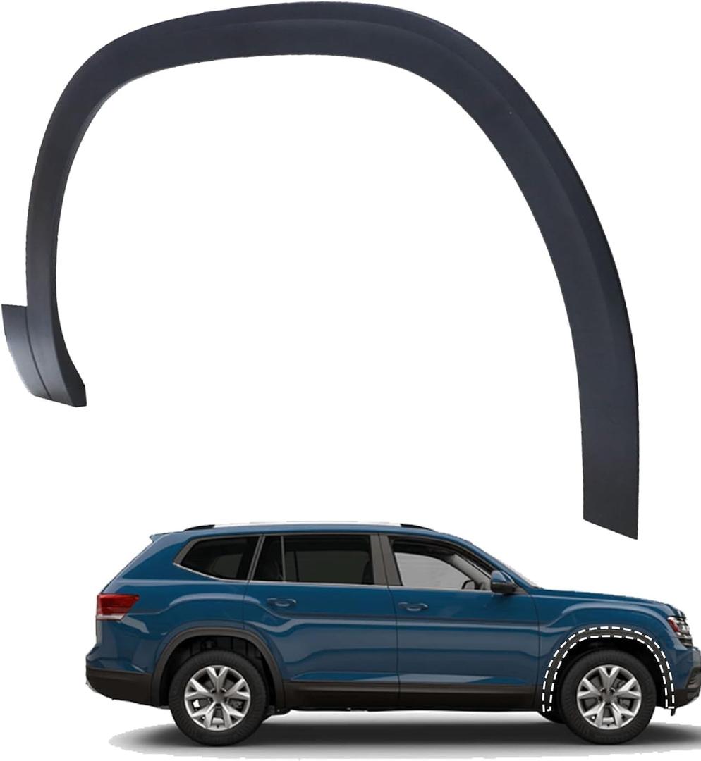 NLQR 3CN853718B9B9 Front Black Fender Molding Trim Right Side Wheel Arch Cover, Fit for Volkswagen Atlas 2018 2019 2020 2021
