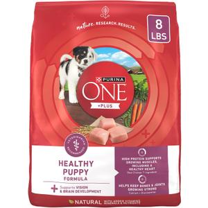 Purina ONE Plus Healthy Puppy Formula High Protein Natural Dry Puppy Food with added vitamins, minerals and nutrients - 8 lb. Bag (EXP 07/31/27)
