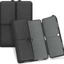FYY Daily Pill Organizer,7 Compartments Portable Pill Case Travel Pill Organizer,[Folding Design] Large Pill Box for Purse Pocket to Hold Vitamins,Cod Liver Oil,Supplements and Medication-Clear Black