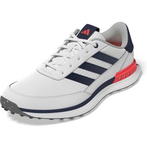 Adidas Mens S2g Spikeless Leather 24 Golf Shoes (11, Footwear White/Collegiate Navy/Lucid Red)