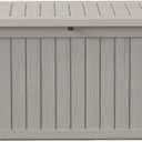150Gal Outdoor Deck Box Waterproof, Lager Patio Storage Box Indoor and Outdoor Use, Lockable Resin Storage Bin for Patio Furniture Cushions Garden Tools, Package Delivery,UV Resistant-Grey