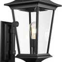 Emliviar 29.3 Inch Outsider Wall Lantern, Outdoor Wall Light Suitable for House Porch, Clear Glass in Black Finish, XE292UB-L BK (Large - 1 Pack)